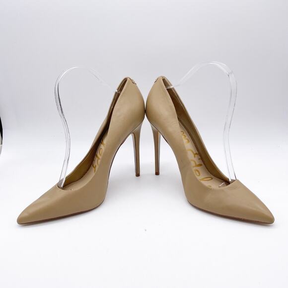 Sam Edelman Women's Hazel Pointed Toe Pump Pointed Toe Nude Leather Size 9 - Picture 9 of 12